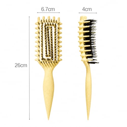 Image of Curly Hair Brush Candybrush Curl Defining Brush for Detangling Shaping and Defining Curls for Women, Men, Wet & Dry Hair (Creamy Yellow)