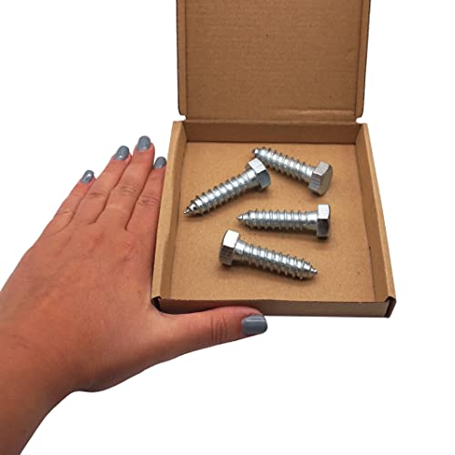 SKIR'CO (4 pcs) DIN 571 Zinc Plated Steel Hexagon Head Wood Screws M12 x 50 mm, Coach Screws, Hex Screw, Lag Bolts - Image 4