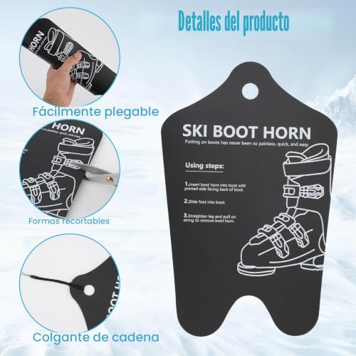 Calzador para esquí Gosknor en lámina resistente y ajustable para botas 3