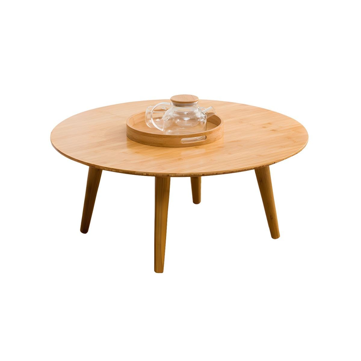 Table basse ronde bois naturelle pour créer une ambiance zen et apaisante