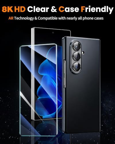 letosan 3 Pack Screen Protector for Samsung Galaxy Z Fold 8 Ultra Tempered Glass + 1 Pack Camera Lens Protector, Military Grade Shatterproof, 9H Hardness, Auto Alignment Frame 6.5 Inch - 5