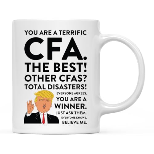 Andaz Press 11oz. Funny President Trump Coffee Mug Gag Gift, CFA Certified Financial Analyst, 1-Pack, Includes Gift Box, Christmas Birthday Graduation Novelty Drinking Cup Gift Ideas