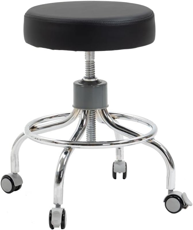 Medical Revolving Adjustable Height Doctor Stool for Spa Treatment Clinic (Black)