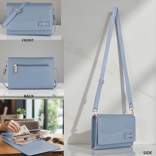 Image of ALSU Women's Sling Bag | Cross body bag| Side bag| Credit car slots| zipper pockets| detachable straps| adjustable straps| daily use| phone pockets