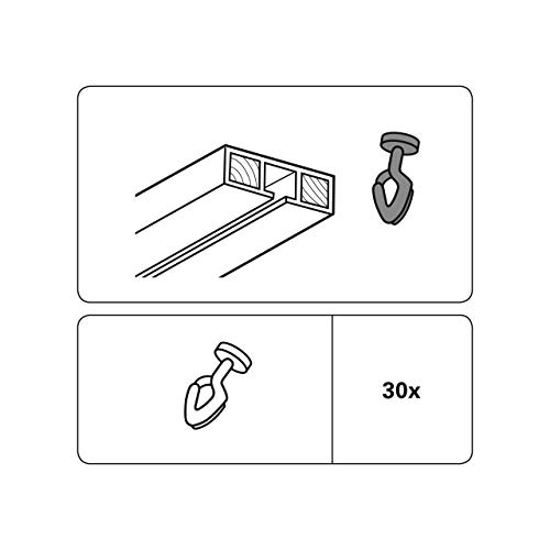 Gardinia Glider With Hook For GE and P2U Curtain Rail Models, Universally Applicable, 30 Pieces, Plastic, White, 108 - Image 2