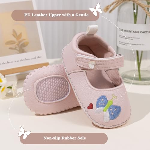 Image of Meckior Infant Baby Girl Sandals Soft Non-Slip Rubber Sole Handmade Princess Wedding Dress Shoes Toddler First Walkers