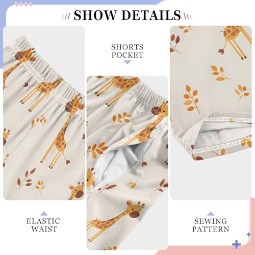 Little Giraffe Cute Prints Pajama Pants Lounge Sleep Pants Elastic Waist Long Pajama Bottoms with Pockets for 6-14 Years4