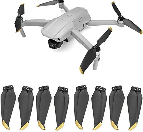 YRMJK 8Pcs Low Noise Propellers Compatible with DJI Mavic Air 2 Drone Quick Release Folding Blades Accessories(Gold)