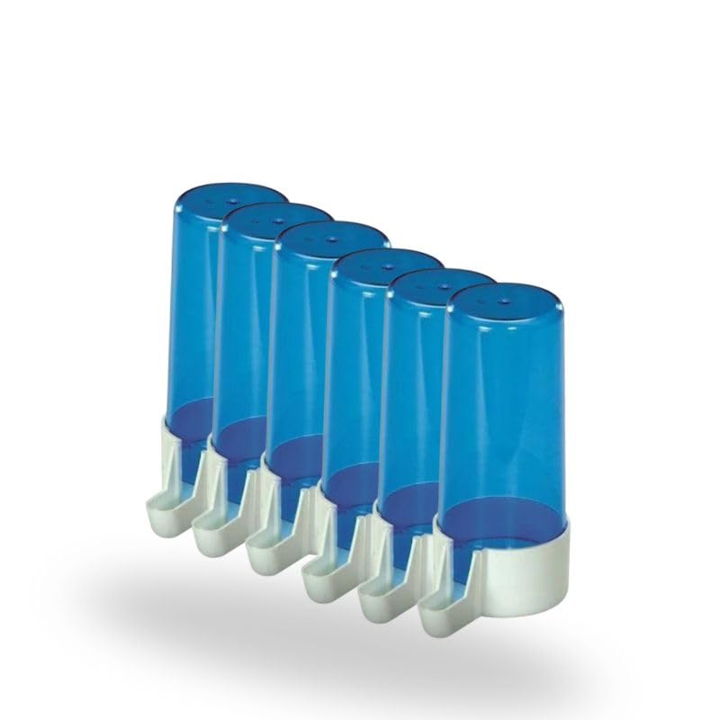 PIUMER - Bebedero para pajaros | Pack 6 bebederos Florencia Azul 200 CC | Ahorro en tu Compra