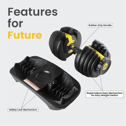 Image of The Cube Club PowerBells 1 Piece Alloy Steel Dumbbells (2.5-24 Kg) | 5-IN-1 Adjustable Dumbbell Weights for Fitness Exercise Body Workout Gym Equipment with 1 Year Warranty