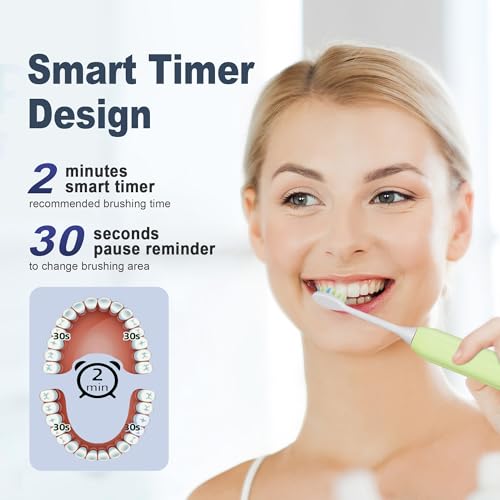 Image of 7AM2M Sonic Electric Toothbrush for Adults&Kids, 8 Brush Heads&Travel Case