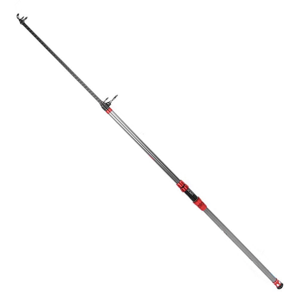 Canna da Pesca Telescopica in Fibra di Carbonio da 4,2 M Leggera e Resistente per la Pesca D'Acqua Dolce in Acqua Salata