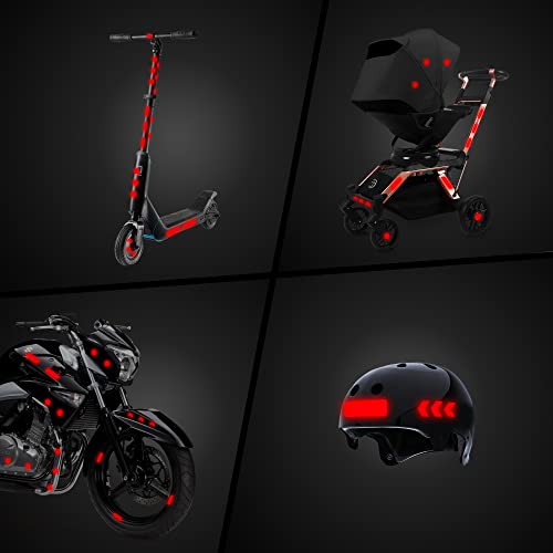 Image of LOOM Reflective Stickers | 67pc Engineer Red | Reflective Stickers for Helmet, Bike, Motorcycle, Hard Hat | Waterproof Reflectors for Car, Trailer | Bike Reflectors for Night Riding