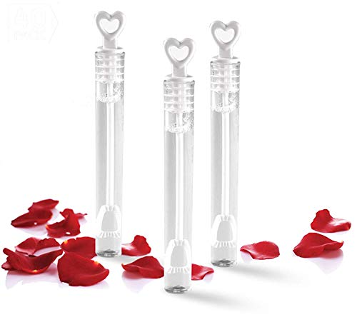 TellementHappy© Frasco de pompas de jabón para Bodas y cumpleaños Idea para Regalo para los Invitados Lote 48