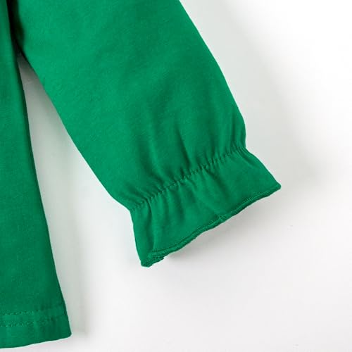 Image of 12M-14Y Toddler Baby Girls Peter Pan Collar Blouse Kids Girl Solid Color Puff Sleeve T-Shirts Casual Tee Tops