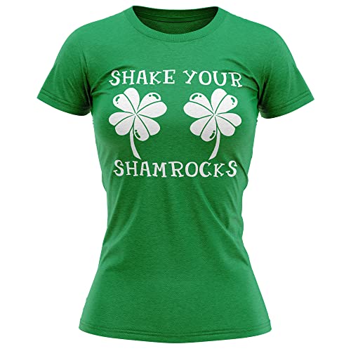 Shake Your Shamrocks T Shirt Womens St Patricks Day Irish Paddys Day Ireland Top Tee, S, Irish Green