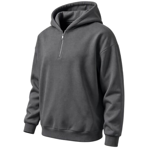 Men's Quarter Zip Hoodie Pullover Hooded Sweatshirts Long Sleeve Pullover - image 5