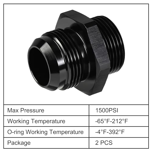 Image of EVIL ENERGY 16AN Flare to 16AN ORB Male Fuel Rail Adapter Fitting Black 2PCS