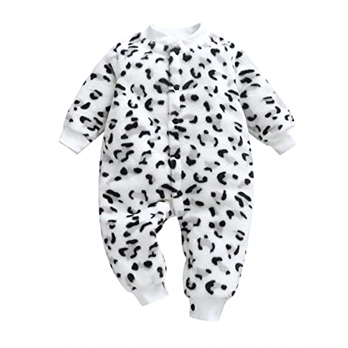 Huttam - Huttam Pyjama Bebe Garcon 0-18 Mois Hiver Chaud Surpyjama Polaire Bebe Fille Combinaison Épaisse Velours Grenouillère Animaux Body Manche Longue Ouverture Devant Avec Bouton (9-12 mois, Blanc 1) - -2%