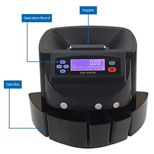 Xindabill Xd-9005 Professional Usd Coin Counter Machine Automatic Coin Sorter And Wrapper/Roller Equipment With Bin,Tube And Lcd Display #TOP6