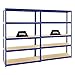 Produktbild Mega Deal 2er-Set Schwerlastregale Big Elephant 180x120x45cm mit 5 Ebenen Fachlast 250kg Blau