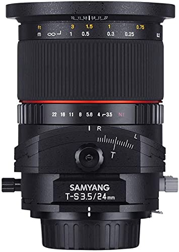 SAMYANG 885175 24/3,5 Objektiv DSLR T/S Canon EF manueller Fokus Tilt and Shift Fotoobjektiv Weitwinkelobjektiv schwarz – Bild 4