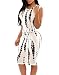 Cfanny Women's Tie Dye Print Back Cutout Midi Dress,Ivory,Small