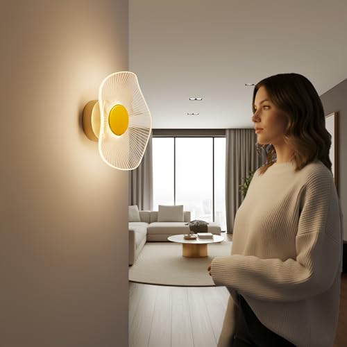 Image of Lamp master Luxury Crystal Wave Wall & Ceiling Lamp | 3-in-1 Color Changing Light | Antique Gold Finish | Modern Decorative Light for Living Room, Bedroom, Bedside, Hall, Restaurants, Home & Office