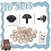 GOMAKERER 30 Pcs Crafting Noses with Washers 21mm, Black Dog Safety Noses Doll Teddy Bear Noses Doll Making Supplies False Puppy Nose 21mm for Stuffed Animals Making