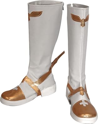 White Brown Knee High Open Toe Tall Boots Medieval Fantasy Cosplay Costume Strap Sandal Boots