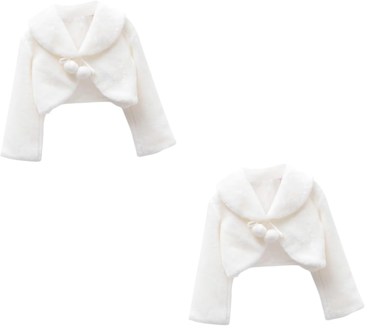 CALLARON 2 Pcs Girls Jackets Kids Girls Dresses Toddler Formal Dress Fur Shawl Wedding Girls Plush Fur Cape