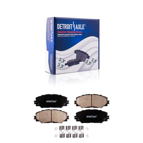 Image of Detroit Axle - Front Brake Kit for 1.8L 2009-2019 Toyota Corolla | 2009-2013 Matrix Scion xD 2011 2012 2014 2015-2018 Disc Brakes Rotors Ceramic Brake Pads 2009-2010 Pontiac Vibe Replacement