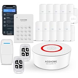 Alarma Casa Alexa AGSHOME Alarmas para Casa WiFi, Kit de Seguridad para el Hogar con App 15Piezas, Sistema antirrobo Inalámbrico 120DB, Ampliable - Compatible con Alexa