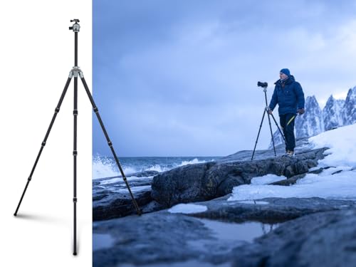 Rollei Carbon-Mittelsäule- Erweiterung für Lion Rock Pro – Schnelle Höhenverstellung, Erhöht Maximalhöhe auf 177 cm, Leicht und Stabil, Gewichtshaken für zusätzliche Stabilität