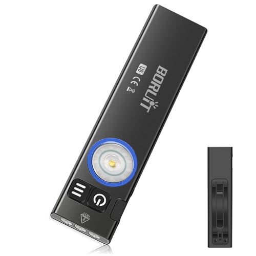 BORUIT U8 LED Flache EDC Taschenlampe,650 Lumen USB-C Aufladbar Kleine Taschenlampen mit Weiß, Gelb & RGB Licht,IP67 Wasserdicht,Magnetfuß & Clip, Starke Taschenlampe für Camping,Wandern,Notfälle BORUIT U8 LED Flache EDC Taschenlampe,650 Lumen USB-C Aufladbar Kleine Taschenlampen mit Weiß, Gelb & RGB Licht,IP67 Wasserdicht,Magnetfuß & Clip, Starke Taschenlampe für Camping,Wandern,Notfälle