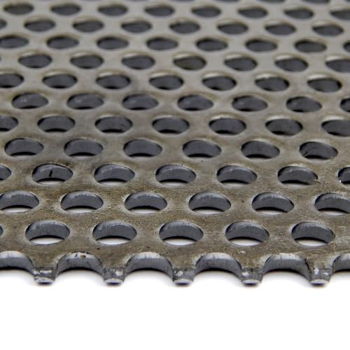 A36 Carbon Steel Perforated Sheet, Unpolished (Mill) Finish, Hot Rolled, Staggered 0.25" Holes, ASTM A36, 0.12" Thickness, 11 Gauge, 24" Width, 36" Length, 0.375" Center to Center, OnlineMetals - Thumbnail 2