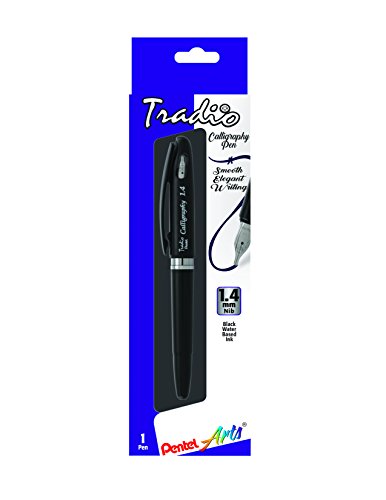 Pentel Arts Tradio Calligraphy Pen, Water-Based Ink, 1.4Mm, Black Barrel - Trc114Abp #TOP28