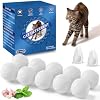 Cat Deterrent Outdoor, Natural Peppermint Oil Cat Repellent Outdoor, 10 Pack Cat Deterrent Balls Outdoor Indoor to Keep Cats Out of Yard, Garden, Lawn, Prevent Scratch and Chew, Keep Cats Away