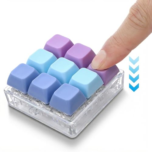 Keyboard Fidget Toy, Keyboard Fidget Keychain 9-in-1 Keyboards Decompression Button Finger Clicker Toys, Sensory Fun Toys Button Stress Relief Fidgets Gifts to Relieve Stress and Pass Time for Adults - Image 8