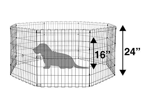 Amazon Basics Foldable Metal Exercise Pet Play Pen For Dogs, No Door, 60 X 60 X 24 Inches, Black #TOP2