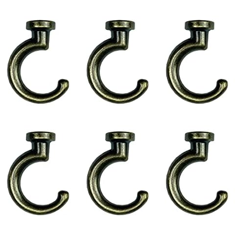 6 Sets Large Swag Ceiling Hooks Heavy Duty Swag Hook with Hardware for Hanging Plants Ceiling Installation Cavity Wall Fixing (Antique Brass) Cover
