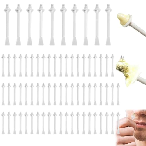 100 Pcs Nose Wax Sticks Disposable Double Headed Nose Hair Removal Sticks Nostril Waxing Sticks for Nose Eyebrow and Facial Hair Removal