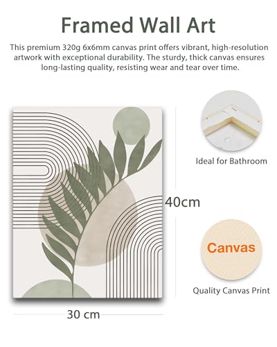 HesenDot Sage Green Boho Framed Wall Art,30x40CM Canvas Posters Prints,Minimalist Wall Decor,Mid-Century Modern Abstract Printing for Living Room Bedroom Bathroom Office,Set of 3 - Cosy Home Interiors HesenDot Sage Green Boho Framed Wall Art,30x40CM Canvas Posters Prints,Minimalist Wall Decor,Mid-Century Modern Abstract Printing for Living Room Bedroom Bathroom Office,Set of 3 - Image 2