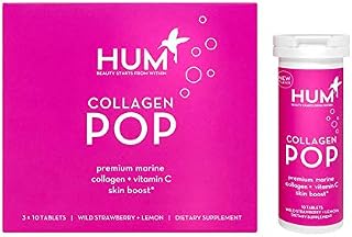 HUM Collagen Pop - Marine Collagen Drink with Vitamin C, Dissolvable Collagen Tablets