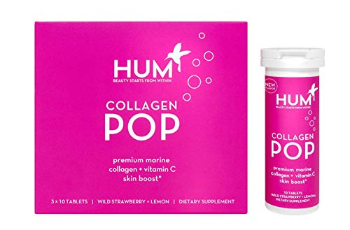 HUM Collagen Pop – Marine Collagen Drink with Vitamin C, Dissolvable Collagen Tablets for Skin Beauty Boost (30 Fizzy Tablets)