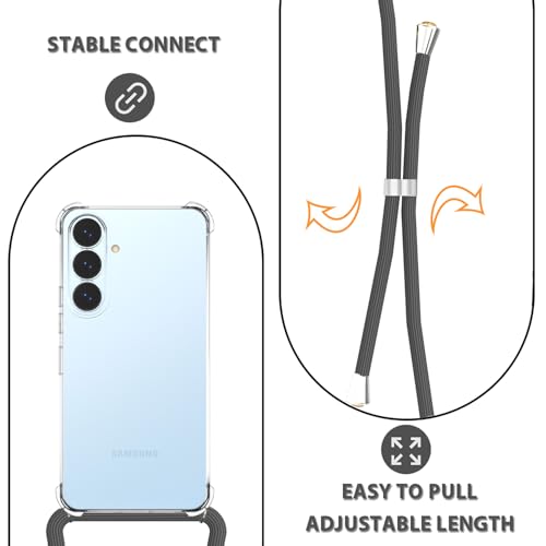 Coque Samsung S26 antichoc avec cordon réglable cordon gris résistant - 4