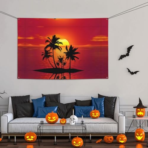Drapeaux imprimés coucher de soleil tropical pour s'évader à la maison - 3