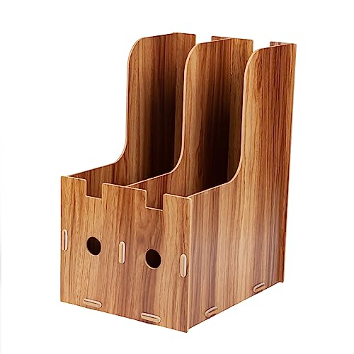 Support de rangement en bois double fente pour éliminer le désordre des dossiers sur le bureau