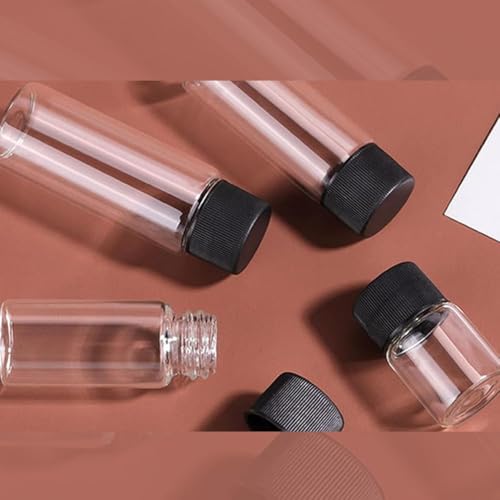 Image of Bello 20pcs-30ml Clear Glass Vials Culture Tube with Screw Caps and PE Stopper, Leak-Proof Glass Bottles Containers for Cosmetics Perfume Making Lab Laboratory, High Borosilicate Glass