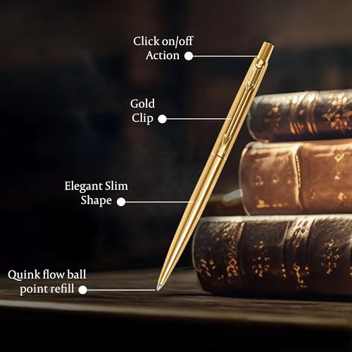 Parker Classic Gold Ball Pen| Ink Color - Blue | Gift For Employees | Leading Pen For Entrepreneurs (Image - 5)